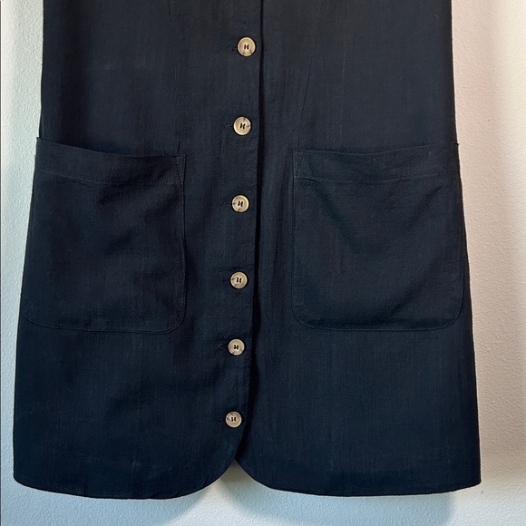 Commense Black Sleeveless Button Mini Dress - Picture 2 of 8